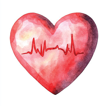 recommend clip art: Heart rate monitor watercolor clipart illustration  (8)