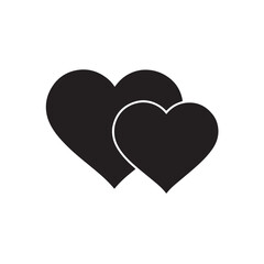Double heart silhouette clip art