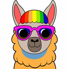 Llama clipart animal vector illustration