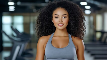 Fototapeta premium Empowered fitness a woman's journey to health and strength in modern gym culture