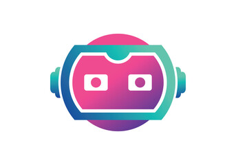 Futuristic Robot Head Logo Design for Technology, AI, and Innovation - Vector Illustration Symbolizing Cutting-Edge Advancements in Artificial Intelligence, Tech Development, and Creative Innovation