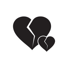 Double heart silhouette clip art