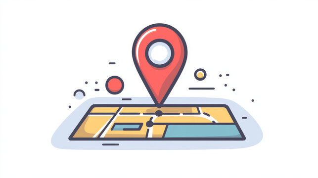 recommend clip art: A simple map marker icon representing a business location, perfect for delivery services, online shopping, or indicating a store on a map.continuous single one line art concept.