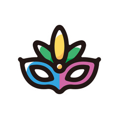 Carnival mask outline icon for graphic design, apps and websites