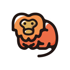 Golden lion tamarin outline icon for graphic design, apps and websites