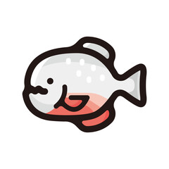 Piranha outline icon for graphic design, apps and websites