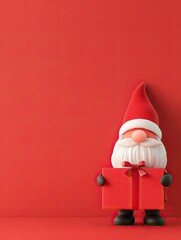 Santa Claus Holding a Gift Box