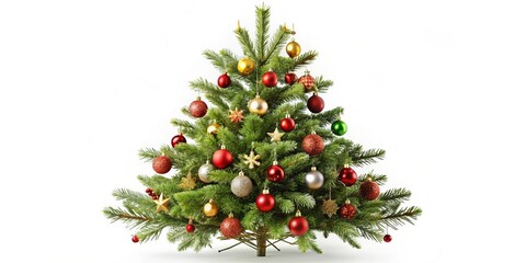 High Detail Christmas Tree Silhouette on White Background - Perfect for Holiday Decor, Seasonal Celebrations, Festive Designs, Christmas Cards, and Home Decoration Ideas