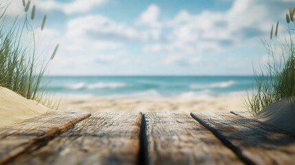 Scenic Beach Pathway with Soft Ocean View