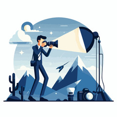 Fototapeta premium a cameraman is taking photo vector