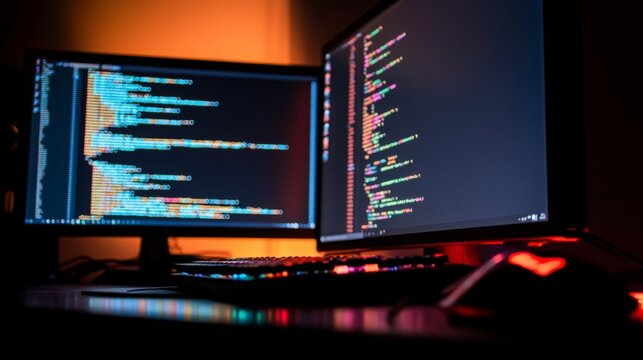 coding with example code on a PC screen -