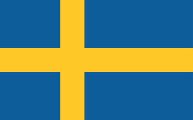 Obraz premium Normal flag of the European country of SWEDEN with original aspect ratio
