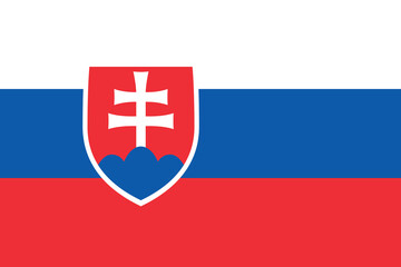 Fototapeta premium Normal flag of the European country of SLOVAKIA with original aspect ratio