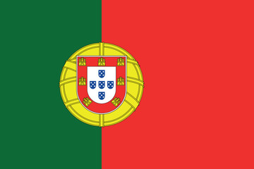 Obraz premium Normal flag of the European country of PORTUGAL with original aspect ratio