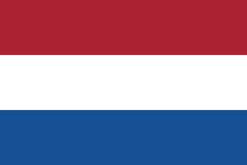Normal flag of the European country of NETHERLANDS with original aspect ratio