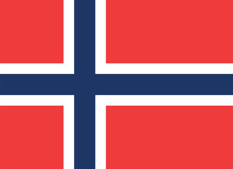 Naklejka premium Normal flag of the European country of NORWAY with original aspect ratio