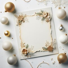christmas card with christmas balls