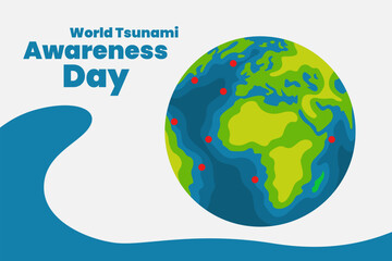 World tsunami awareness day poster illustration