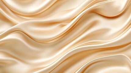 Obraz premium Elegant satin fabric with a beige color. Luxurious texture with soft folds. Festive wedding background design