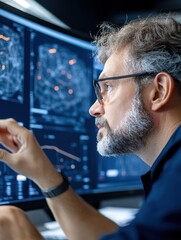 Naval Officer Analyzing Advanced Sonar Technology