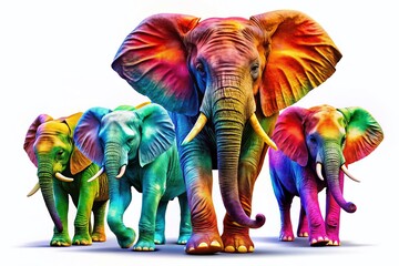 Set of Elephant Silhouettes on White Background - Vector Illustration for Wildlife and Nature Themes