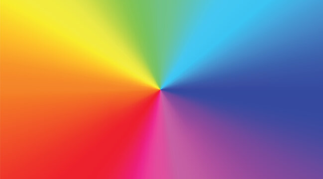 Rainbow conic radial gradient background for vibrant and colorful backdrop, wallpaper, cover design