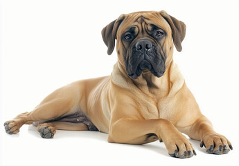 Obraz premium Mastiff Isolated on White Background : English mastiff Dog - Large Mammal Pet Portrait
