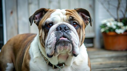 Fototapeta premium Cute Adult English Bulldog