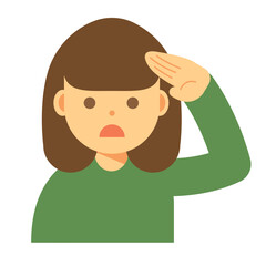 困った顔で探す女性のイラスト