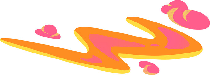 Flash Cloud Sign in pop art style, swirling wind shape, hand drawn digital painting illustration