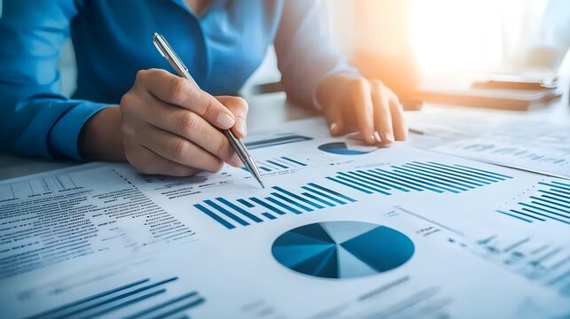 Consultant Making Notes on Financial Data