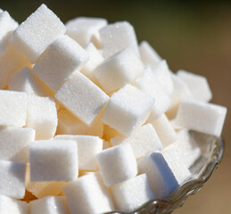 A bowl full of sugar cubes