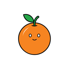 Organic orange fruit vector icon perfect for health and wellness projects. Ideal for branding, packaging, nutrition, and fresh food designs. Vibrant, minimal, and versatile for any digital product.