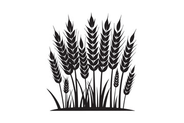 Obraz premium Agricultural Elegance Graceful Wheat Field Silhouette Vectors