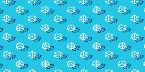 Cute snowflake on blue background. Nice element for christmas banner, cards. New year ornament.