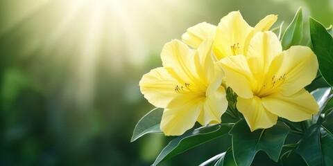 Obraz premium Vibrant Yellow Flowers Blooming in Sunlight Garden Photography