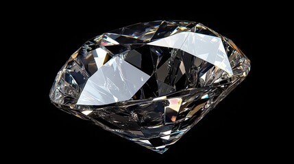 A sparkling diamond on a black background symbolizes purity and precision in diamond clarity.