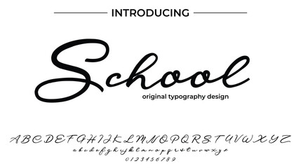 School Font Stylish brush painted an uppercase vector letters, alphabet, typeface