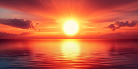 Fototapeta premium Realistic Sunrise/Sunset Sky Background, Rich in Colors and Soft Lighting, Emphasizing Warmth and Hope of Dawn and Dusk