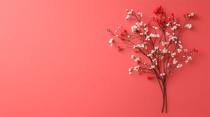 Exquisite Thai letter  Pho Phan  meticulously crafted from delicate cherry blossoms and lush fern leaves showcasing the beauty and elegance of Asian calligraphy and botanical design