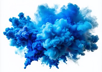 Fototapeta premium Stunning Aerial View of Blue Smoke Explosions and Blasts Isolated on Transparent Background for Visual Effects and