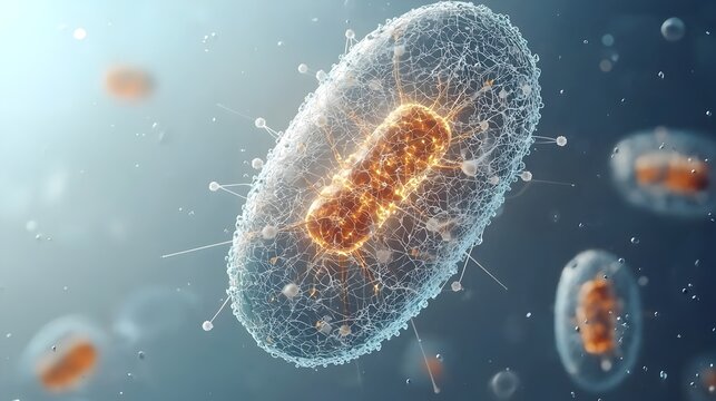 Highly detailed and 3D rendering of the intricate structure of mitochondria the powerhouses of eukaryotic cells highlighting the symbiotic relationship between these organelles and the host cell