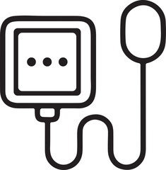 Blood Pressure Monitor Outline Vector Icon.