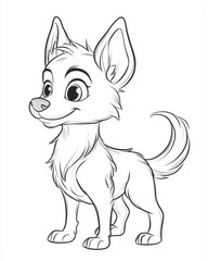 Fototapeta premium coloring page kids, dog, cartoon style, thick line, no shading