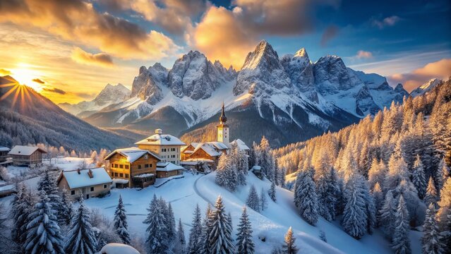 Stunning Architectural Photography of Snow-Covered Mountain Landscape with Gemsen in 4K DCI Quality