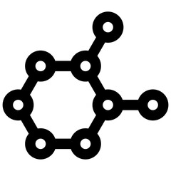 Organic chemistry. Editable stroke vector icon.