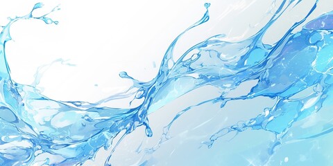 Fototapeta premium Creative Abstract Design with Pure White Background and Dynamic Water Splash, Creating a Fresh and Clean Atmosphere, Ideal for Cleanser Advertising and AI-Generated Wallpaper