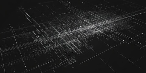 Fototapeta premium Abstract grid pattern in black and white.