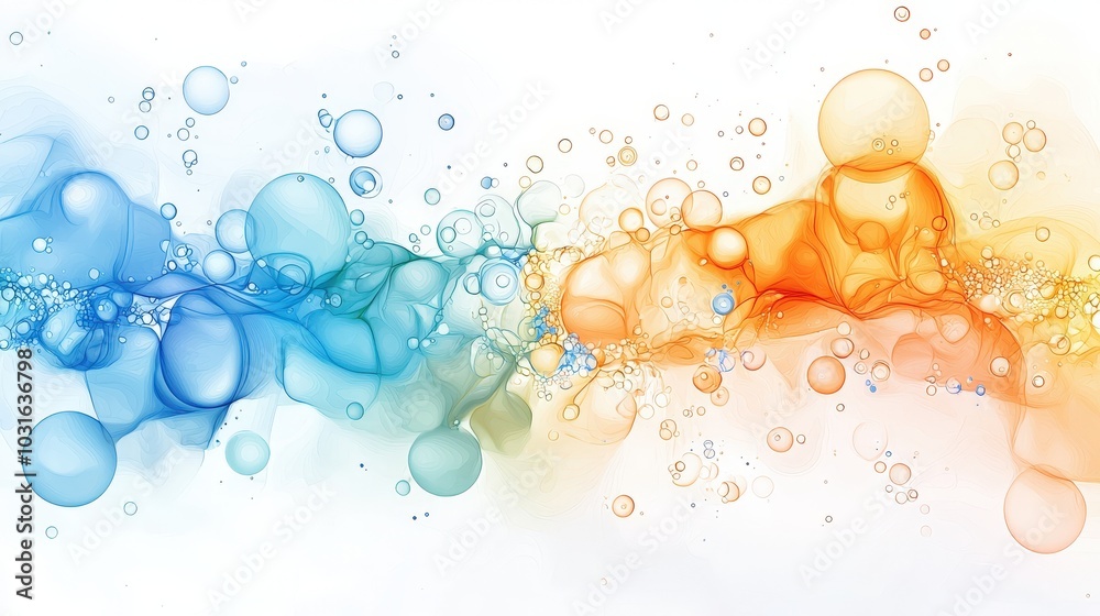 Fototapete an imaginative watercolor background featuring abstract patterns in line art style, emphasizing indi