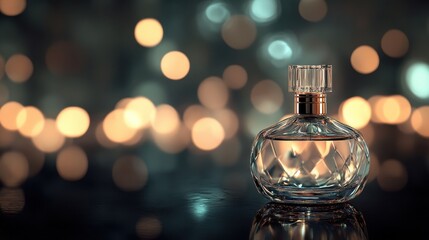 Elegant Perfume Bottle with Soft Bokeh Background